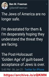 The post holocaust golden age of guilt based acceptance of jews is over