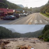Chimney Rock before and after Helene