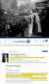 Freemason Feminist Leader Charlotte Despard (1844–1939)