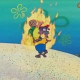 fish camper on fire