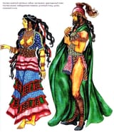 Minoan male and female dress from mir-kostuma.com