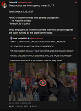 UK Antifa Plackards From National Lottery