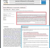 racial differences in narcissistic tendencies