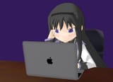 homu on a laptop