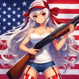 megawoo_awoo_anime_girl_shotgun_red_nails_usa_flag_vibes_poland_magawoo