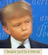 baby Trump in debate