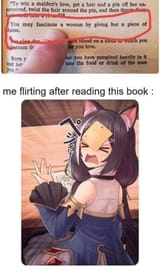 you may fascinate a woman by giving her a piece of cheese neko