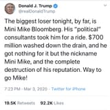 tweet trump mini mike loser