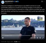 Ukraine’s intelligence chief Budanov says NATO and the EU could potentially collapse as a result of upcoming changes in US policy. 02-08-2025