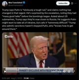 Trump says Putin is &#039;obviously a tough nut,&#039; and claims nothing has changed in that regard. He’s surprised by the escalation, noting 02-08-2025 HD