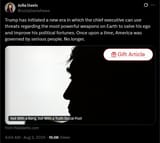 Trump has initiated a new era in which the chief executive can use threats regarding the most powerful weapons on Earth to salve his ego 02-08-2025