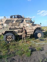 Captured American armored vehicle International MaxxPro.