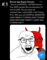 twitter hate liberals leftist soyjack satan tweet bronze age