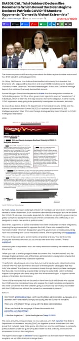 2025-05-23 Tulsi Gabbard Declassifies Documents Which Reveal the Biden Regime Declared Patriotic COVID-19 Mandate Opponents “Domestic Violent Extremists” - The Gateway Pundit Cullen Linebarger Orwelian Dictatorship Dystopia