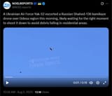 A Ukrainian Air Force Yak-52 escorted a Russian Shahed-136 kamikaze drone over Odesa region 02-08-2025 waiting for the right moment to shoot it down HD
