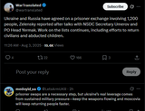 Ukraine and Russia have agreed on a prisoner exchange involving 1,200 people, Zelensky reported after talks with NSDC Secretary Umerov 03-08-2025 Yermak