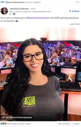 ArinGoldsmith-dream-job-woman-tits-Blizzard-diversity-hire