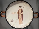 Attributed to the Painter of Villa Giulia (Attic 5th c. BC) Goddess with phiale at altar. Eos pursuing Tithonos - pottery c.470 BC b
