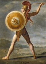 Workshop of Jacques-Louis David (Paris, Kingdom of France 1748-1825 Brussels, South Brabant, Kingdom of the Netherlands) Roman Warrior - Oil on canvas 1824