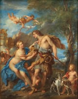 After François Lemoyne (Paris, Kingdom of France 1688-1737 ibidem) Venus and Adonis - Oil on canvas 1729-min