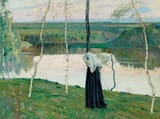 Mikhail Vasilyevich Nesterov (Ufa, Orenburg Governorate, Russian Empire 1862-1942 Moscow, USSR) Sacred lake - Oil on canvas