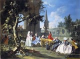 Filippo Falciatore (active in Naples, fl.1718-1768) Concert in a Garden - Oil on canvas c.1750-min