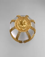 Unknown artist (Ptolemaic 2nd c. BC) Maenad - gold and silver c.200-150 BC a [medallion in a hairnet, probably from Alexandria]