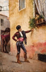 José Fernández Alvarado (Málaga, Province of Málaga, Kingdom of Spain 1865-1935 Huelva, Province of Huelva, Spanish Republic) Prowler - Oil on board