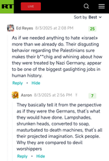 RT comments section status