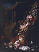 Juan de Arellano (Santorcaz, Province of Madrid 1614-1676 Madrid) Flower garland and curtain - oil on canvas