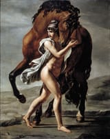 Workshop of Jacques-Louis David (Paris, Kingdom of France 1748-1825 Brussels, South Brabant, Kingdom of the Netherlands) Roman Youth with Horse - Oil on canvas 1824