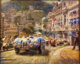 Alfredo de la María (Montevideo, Oriental Republic of Uruguay 1945-) Robert Manzon driving his Gordini T15S at the 1952 Monaco GP - oil on canvas 2003 [2 June 1952]