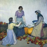 Myron G. Barlow (Ionia, Michigan, U.S.A. 1870-1937 Étaples, Pas-de-Calais, French Republic) Les Pommes (Apples) - Huile sur toile c.1914-min
