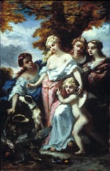 Narcisse-Virgile Diaz de la Peña (Bordeaux, Gironde, French Empire 1808-1876 Menton, Alpes-Maritimes, French Republic) Diana After the Hunt - Oil on canvas c.1848