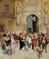 Joaquín Turina y Areal (Seville, Province of Seville, Kingdom of Spain 1847-1903 ibidem) Gate of Forgiveness, Seville - Oil on panel 1878