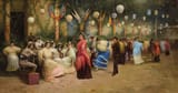 Eugenio Lucas Villaamil (Madrid, Kingdom of Spain 1858-1919 ibidem) An Andalusian festival - Oil on canvas