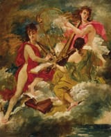 French School (19th Century) Allegory of Music - Oil on canvas