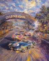 Alfredo de la María (Montevideo, Oriental Republic of Uruguay 1945-) Carroll Shelby in his Aston Martin at the 1959 24 Hours of Le Mans - oil on canvas 2012 [20-21 June 1959]