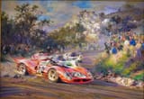 Alfredo de la María (Montevideo, Oriental Republic of Uruguay 1945-) Local hero. Nino Vaccarella driving his Ferrari 330 P3-4 on Sicily at the 1967 Targa Florio - oil on canvas 1998 [14 May 1967]