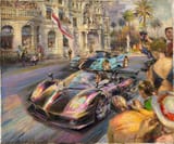 Alfredo de la María (Montevideo, Oriental Republic of Uruguay 1945-) Paganis in Monaco - oil on canvas 2023