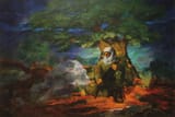 Ismail Shammout (Lydda, Mandatory Palestine, British Empire 1930-2006) Halo of Light - Oil on Canvas 1969
