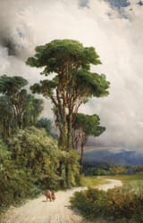 Ramon Alsina i Amils (Tàrrega, Province of Lérida, Kingdom of Spain 1861-1948 Barcelona, Province of Barcelona, Spanish State) Landscape with figures - Oil on canvas
