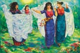 Ismail Shammout (Lydda, Mandatory Palestine, British Empire 1930-2006) Wind and Spring - Oil on panel 1995-min