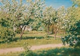 Johan Krouthén (Linköping, Östergötlands län, U.K. of Sweden-Norway 1858-1932 Linköping, Östergötlands län, Kingdom of Sweden) Blommande äppelträd (Blooming apple tree) - Oil on canvas 1915