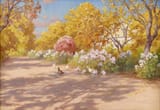 Johan Krouthén (Linköping, Östergötlands län, U.K. of Sweden-Norway 1858-1932 Linköping, Östergötlands län, Kingdom of Sweden) Landskapsidyll i höstfärger (Landscape idyll in autumn colours) - Olja på duk 1913