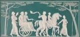 Unknown Artist, signed Stahl l.l. (Late 19th Century) Figures in a chariot - Stoneware plaque