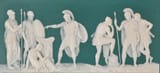 Unknown Artist, signed Stahl l.l. (Late 19th Century) Warriors at an altar - Stoneware plaque