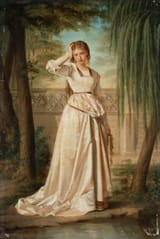 Germán Hernández Amores (Murcia, Kingdom of Murcia, Kingdom of Spain 1823-1894 Murcia, Province of Murcia, Kingdom of Spain) Ophelia - Oil on board 1872