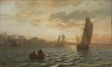 Hans Fredrik Gude (Christiania, Norway, U.K. of Sweden-Norway 1825-1903 Berlin, German Reich) Fra Oslofjorden (From the Oslofjord) - Olje på lerret 1866