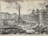 Giovanni Battista Piranesi (Venice, Republic of Venice 1720-1778 Rome, State of the Church) Veduta della Piazza della Rotonda, Roma - Etching 1751-min